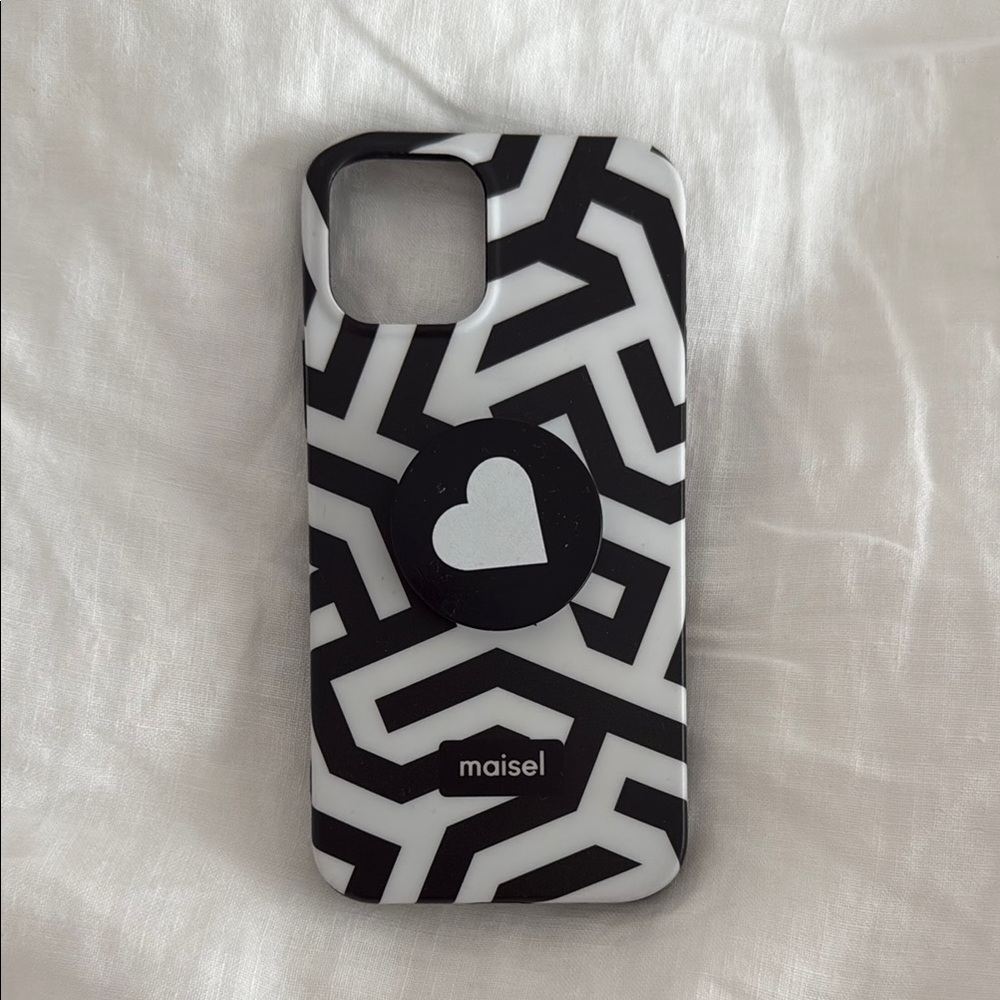 iPhone 12 Pro Black and White Geometric Phone Case
